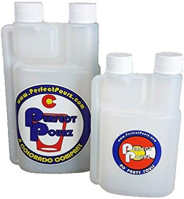 Plastic Liquor Flask - Cool Travel Plastic Bottles - Customizable Women and Mens Gifts - Small Flasks with 1 Ounce Shot Glass Concealed for Traveling - Tall and Clear