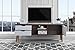 Sofamania Mid-Century Style TV Stand, Living Room Entertainment Center (Brown/White)