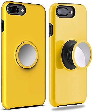 iPhone 8 Plus Case Cover,iPhone 7 Plus Case,6 Plus Case,6s Plus case,Rebex Tough Heavy Shock Protective Expanding Phone Stand and Grip Built-in Iron for Magnetic Mount Rugged Duty Protection (Yellow)