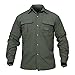 TACVASEN Men's Nylon Fast Drying Hiking Camping Convertible Long Sleeve Shirts Army Green XL