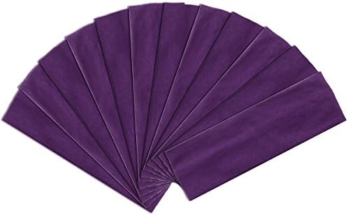 High Quality Cotton Elastic Yoga Fashion Wide Headband, Solid Purple (12 pack)