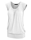 LL WT1054 Womens Solid Short Sleeve Sweetheart Top XXL WHITE