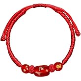 QRH Chinese New Year of The Horse Bracelets Handmade Woven Horse Red String Rope Bracelet Zodiac Horses Braided Rope Corded Bracelets Horses Good Luck Blessing New Year Bracelet Gift