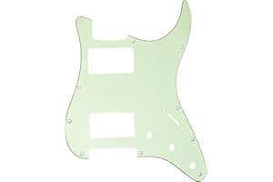 Musiclily Pro 11 Hole HH Guitar Strat Pickguard Humbucker for USA/Mexican Fender Standard Stratocaster Modern Style, 3Ply Mint Green