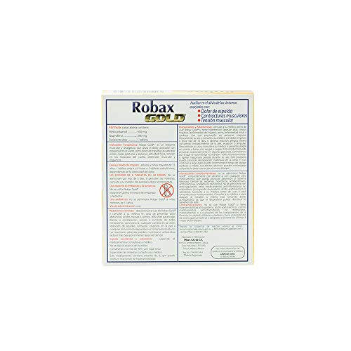 Robax Gold, Relajante Muscular con Efecto Analgésico, para Dolores de Espalda y Tensión Muscular, 24 tabletas