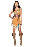 Leg Avenue Disney 3Pc. Pocahontas Costume Includes Dress Belt and Headband, Tan, Small/Medium