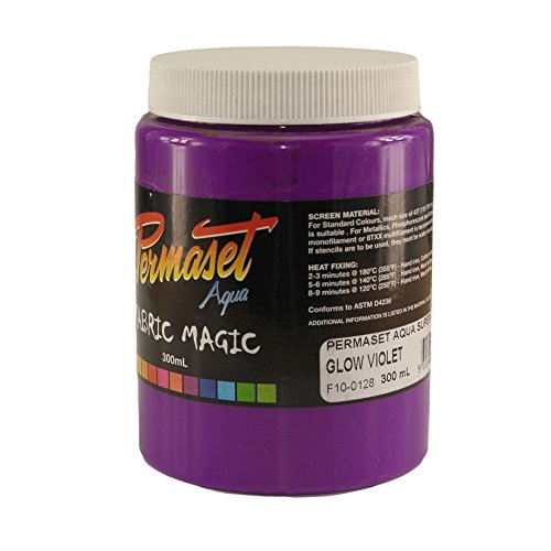 Super Cover Screenprinting Ink - Glow Violet Permaset Aqua Fabric Magic 300ML