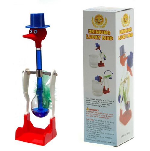 Blue Retro Happy Dippy Drinking Bird