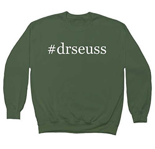 #drseuss - Hashtag Men's Crewneck Fleece Sweatshirt, Military, XXX-Large