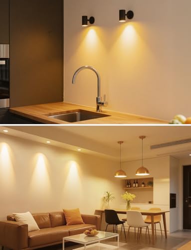 Lepro GU10 LED Warm White 6 W Bulb, 2700 K Warm White, 630 Lumen, 38° Beam Angle, Non-Dimmable Reflector Lamp, Energy Saving GU10 LED Bulb for Living Room, Kitchen, Bedroom, Pack of 4