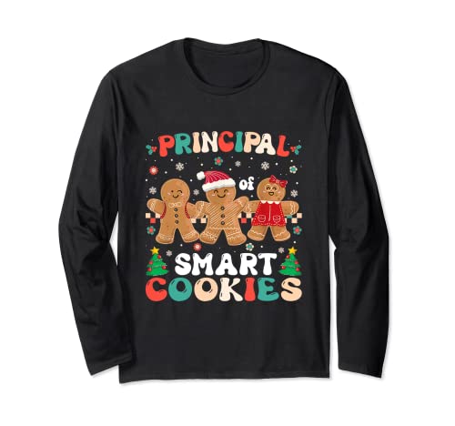 Groovy Principal Of Smart Cookies Xmas Teacher Lover Long Sleeve T-Shirt