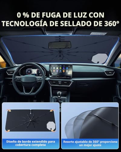LANGBEAN Folding Sun Shade Front Windshield Cupra Formentor 2020-2026 | Car Sun Shade Blocks UV Rays & Heat, Backed by Silicone Suction Cup, Compatible with Seat Leon Cupra Leon [Upgraded]