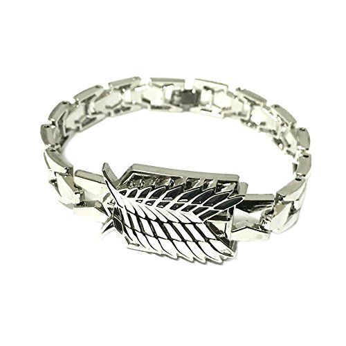 Attack On Titan Cosplay Anime Silver Tone Link Bracelet w/Gift Box by Superheroes