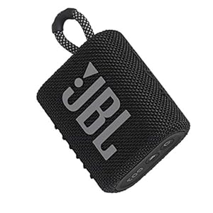 JBL GO 3 draadloze, draagbare Bluetooth-luidspreker met geïntegreerde lus voor onderweg, USB C-oplaadkabel, zwart