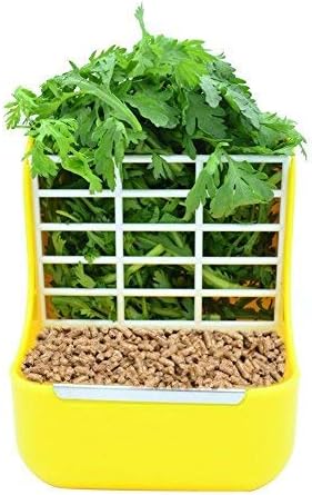 RUBYHOME Rabbit Feeders Hay Food Bin Feeder, Grass and Food Double Use Rabbit Feeder,Hay Feeders Supply for Rabbit Guinea Pig Chinchilla
