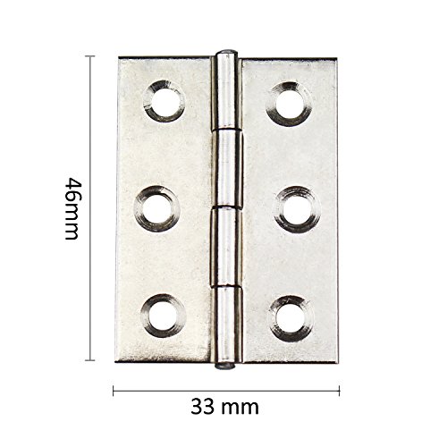 DYWISHKEY 2 inch Folding Butt Hinges Silver Tone Home Furniture Hardware Door Hinge, 20Pcs