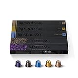 Nespresso Capsules OriginalLine, Variety Pack, from Mild to Medium to Dark Roast Espresso Coffee, 50 Count Coffee Pods, Brews 1.35 oz