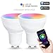 LOHAS Smart LED Bulbs, Dimmable GU10 LED Wifi Light Bulb, RGB + Warm White Color Changing LED, Remote Control MR16 Light Bulbs, No Hub Required, Compatible with Alexa and Google Assistant, 2 Pack