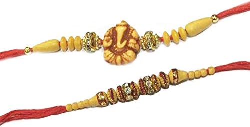 Set of 2 Rakhi Designer Rakhi for Brother Rakhi/Rakhee / Bracelet on Festival of Rakshabandhan for Brothers/Sisters Made with Multi Color