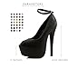 Women's Extreme High Fashion Ankle Strap Peep Toe Hidden Platform Sexy Stiletto High Heel Pump Shoes