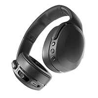 Skullcandy Crusher Evo Wireless Bluetooth Headphones with Multi-Sensory Bass, Noise Isolating Over-Ear Fit, Up to 40 Hours Battery, Microphone for iPhone Android - True Black