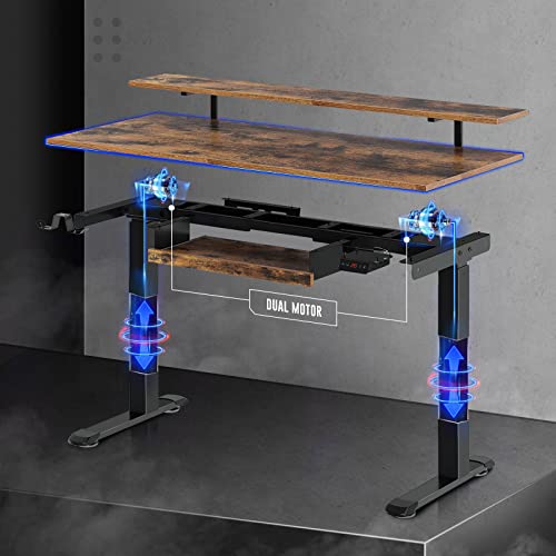 Rolanstar Height Adjustable Standing Desk, 47 Inches Electric Stand Up