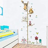 cvccatg Jungle Animals Lion Monkey Owl Height Measure Wall Sticker for Kids Rooms Growth Chart Nursery Room Decor Wall Decals Art