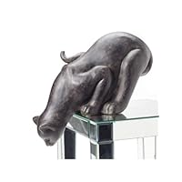 American Chateau 14" Large Black Resin Cat Peeking Over Edge Figurine Statue