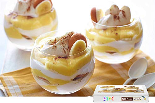 Wood-Material Large Size - Fruit Dessert Banana Cream Cups,34.4 X 22.6 inch - 1500 Piece Jigsaw Puzzle