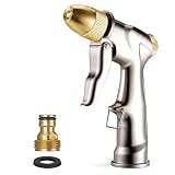 HOMY Garden Hose Nozzle Sprayer Gun, Zinc Alloy Gun Body & Full Brass Nozzle, Leak Proof Metal Hand Sprayer, High Pressure Pistol Grip Sprayer in 4 Spraying Modes