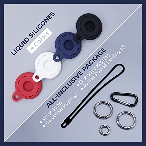 Apple Airtag Holder Pack of 4 Silicon Airtag Keychain with 1 Wrist
