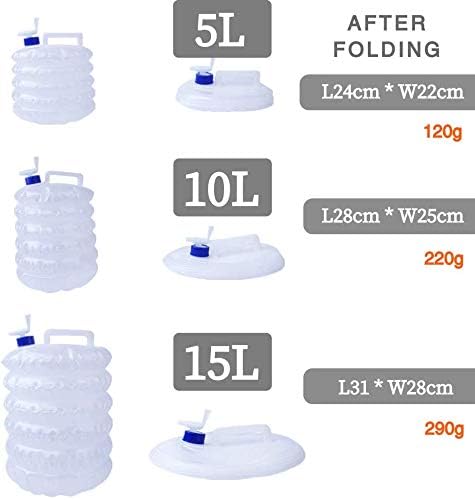 FOXNSK Collapsible Water Container, 5L 10L 15L Portable Folding Water Carrier with Tap, BPA Free Water Carrier Tanks - Image 4