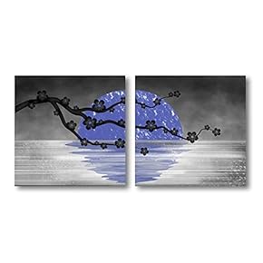 NWT Canvas Wall Art Abstract Beautiful Flowers Plum...