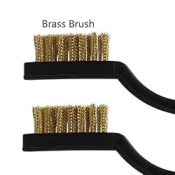 Topbuti 15 Pcs Mini Brass Wire Brush Set for