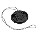 GTMax 55mm Black amera Plastic Snap On Lens Cap with Strap for Sony DSLR-A200, DSLR-A300, DSLR-A350 or SONY Alpha Kit lenses