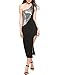 Meaneor Women One Shoulder Sequins Dress Cocktail Prom Party Gown Bridesmaids Long Dresses Silver M