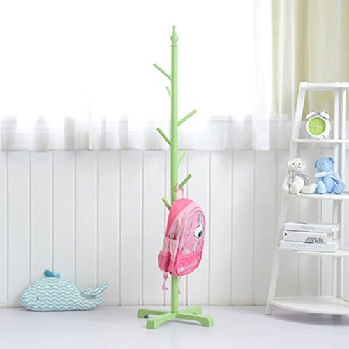 Rack LUYIASI Simply Children's Solid Wood Coat Creative Floor Hanger Home Bedroom Simple Clothes European Simple (Color : Green)