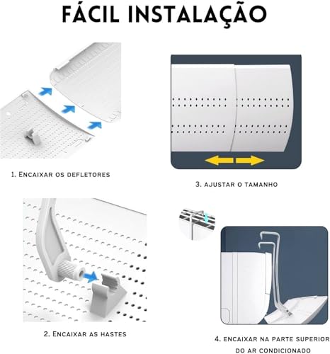 Defletor De Ar Condicionado Split Com Ajuste De Ângulo 180 Graus Ajustável Premium