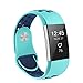 POY For Fitbit Charge 2 Bands, Adjustable Breathable Replacement Sport Bands with Air Holes for Fitbit Charge 2, Small Teal/Blue