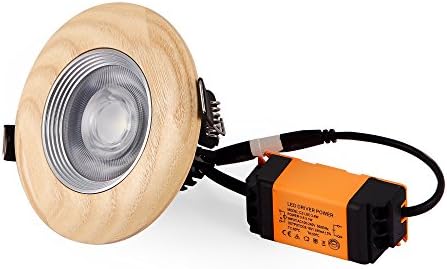 LED Spotlight Recessed Retrofit Lighting Fixture Kit,Low Volt Small Round Real Wood Spot Lamps with Drivers,Foco Downlighters for Ceiling,5W(40W Equivalent),6000K Cool White Light,430LM,CRI>85