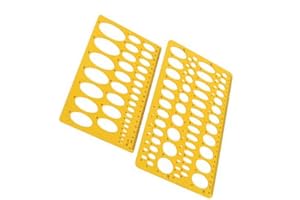 Rocutus 2pcs Ellipse Isometric Oval Geometry College Math Stencil Ruler Template for School Office