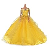 JiaUfmi 1pcs Fashion Dolls Dresses Wedding Trailing Skirt Dress Clothes Yellow