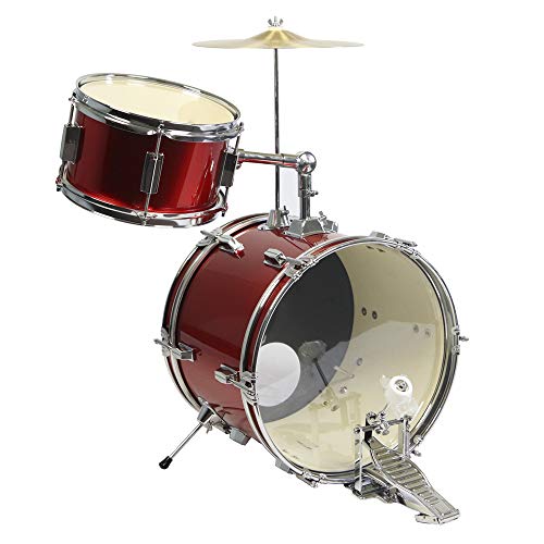 GP Percussion GP50RD Complete Junior Drum Set (Red, 3-Piece Set) - Thumbnail 2
