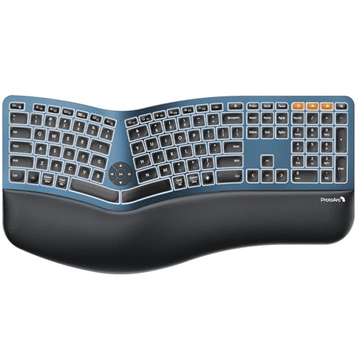 ProtoArc EK01 Backlit Bluetooth Ergonomic Keyboard Full