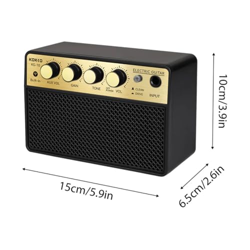 Amplificador de Guitarra Elétrica Portátil com Bateria Recarregável, Bluetooth, Entrada AUX, Saída para Fones, 10W de Potência, Design Compacto Ideal para Prática em Casa, Estúdio e Viagens