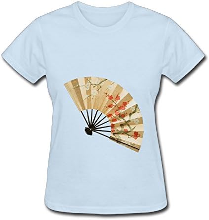 Grey Fan Pattern Casual Autumn Or Winter Women's Short Sleeve T-shirt XXL SkyBlue