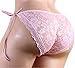 Sissy Pouch Panties Men's Silky Smooth lace Bikini Briefs Lingerie Underwear Sexy for Men (L, Pink)