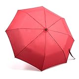 Oak Leaf Windproof Automatic Compact Rain Travel Umbrella,Lightweight,Portable,Auto Open and Close,Red