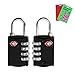 TSA approved Luggage Lock(2 packs),Disveo Resettable 4-digit Combo Combination Padlock Travel Lock for Suitcases