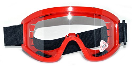 Adult Motocross Motorcycle Dirt Bike ATV MX Off-Road Goggles Red Clear Lens